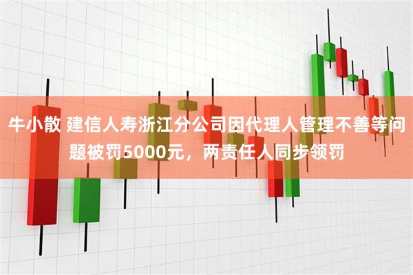 牛小散 建信人寿浙江分公司因代理人管理不善等问题被罚5000元，两责任人同步领罚